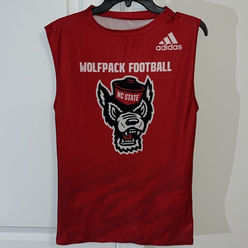 adidas NC North Carolina State Wolfpack Football stretch tryout Tank T Shirt XL